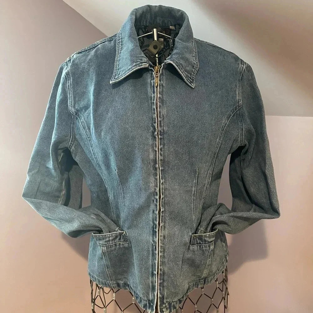 Vintage Baccini Denim Jacket, Size Medium.